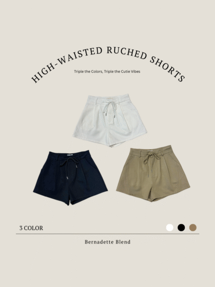 High-Waisted Ruched Shorts (3 colours)