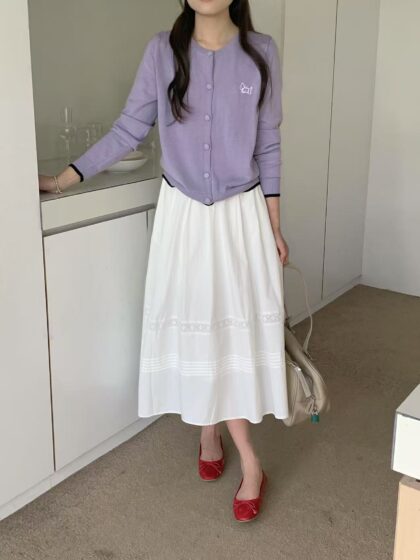 Doggy Stitch Knit Cardigan (3 colours)