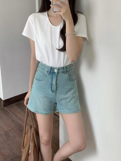 Dusty Wash Denim Shorts