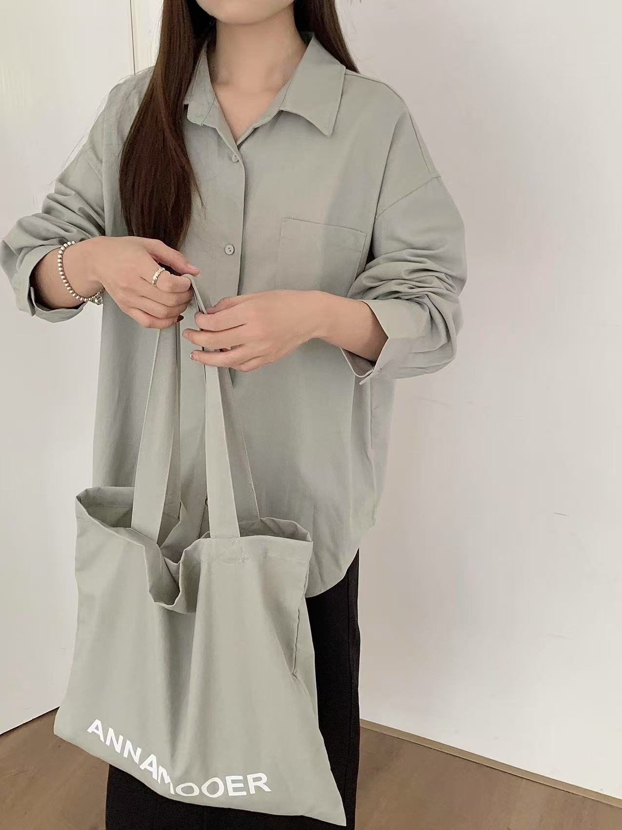 EasyLinen Overshirt + Canvas Carry Set (Green Bean) - Image 8