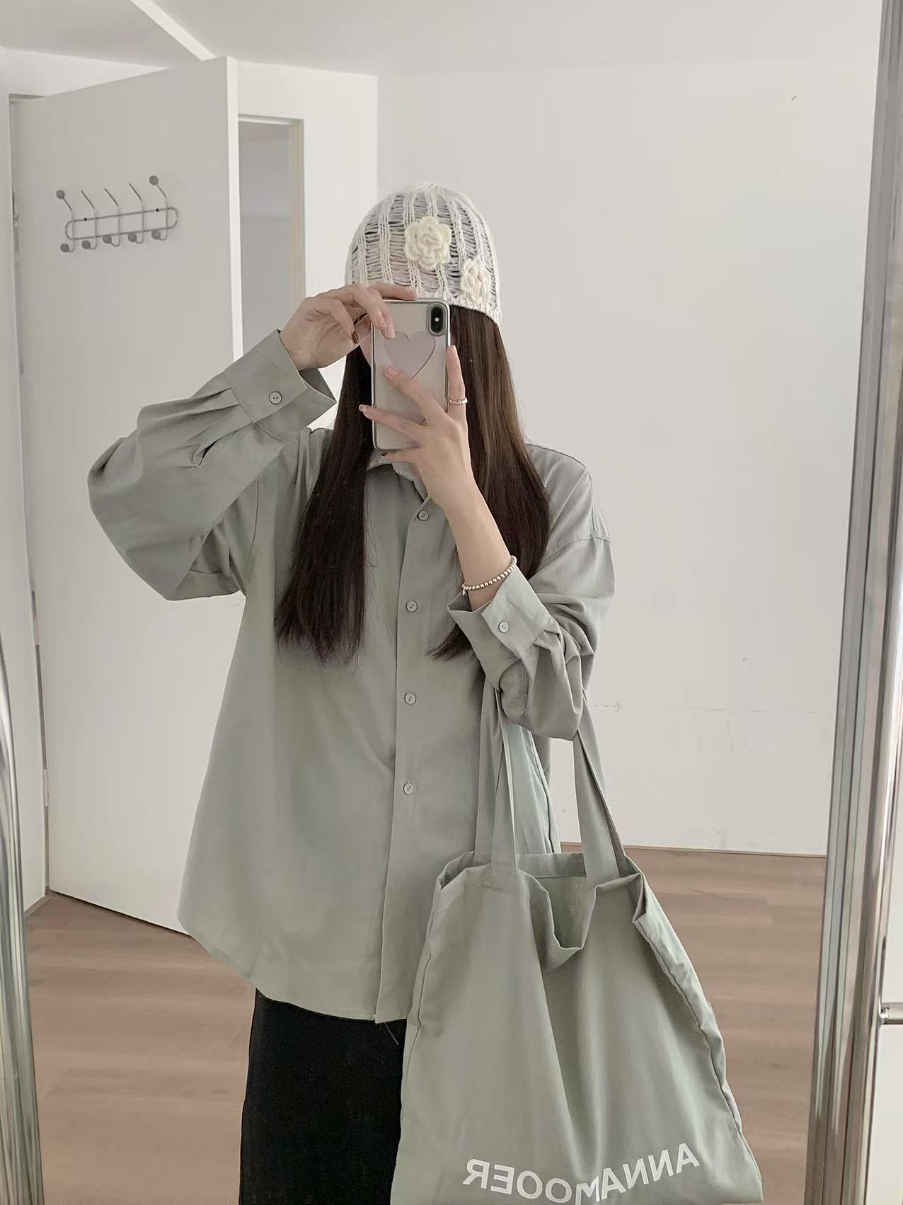 EasyLinen Overshirt + Canvas Carry Set (Green Bean) - Image 7