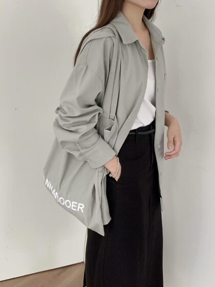 EasyLinen Overshirt + Canvas Carry Set (Green Bean)