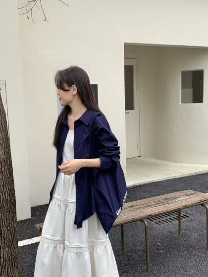 EasyLinen Overshirt + Canvas Carry Set (Navy)