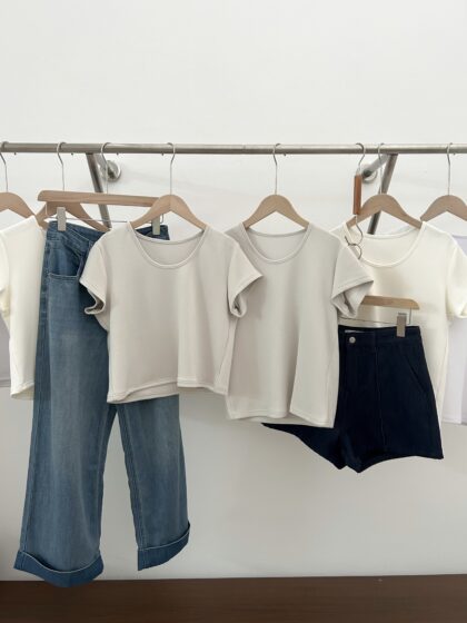 Crop Length SilkAir U-Neck Tee (3 colours)