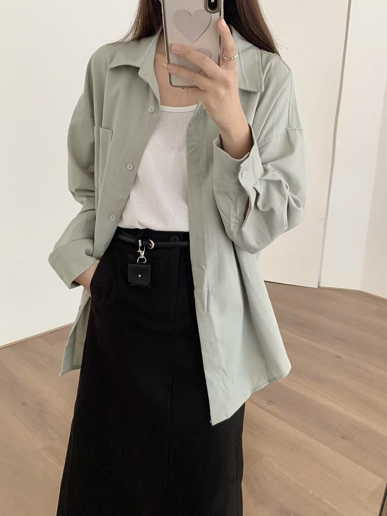 EasyLinen Overshirt + Canvas Carry Set (Green Bean) - Image 2