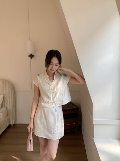 Fortune Butterfly 3D Embroidered Skirt