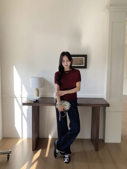 Cozy Off-Shoulder Knit Top (Maroon)