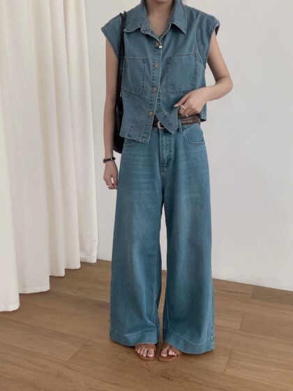 Blue Snap Polo Top