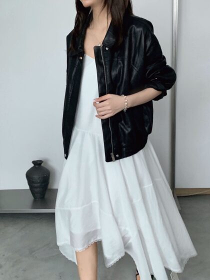 Mist Leather Jacket in Black