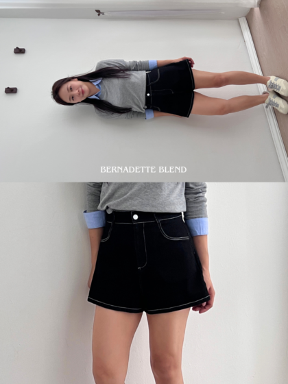 Struct Denim Shorts (Midnight Black)