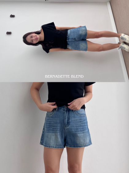 Retro Vintage Wash Cinch Denim Shorts
