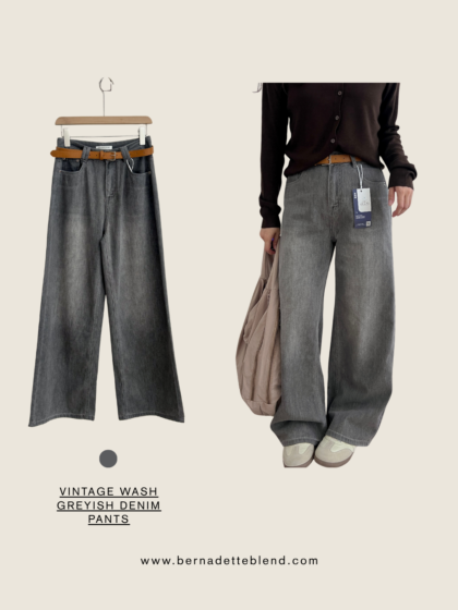 Vintage Wash Greyish Denim Pants