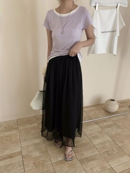 Double Layer Chiffon Skirt (2 colours)