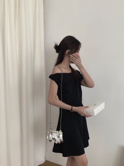 Aura Draped Dress (Classic Black)