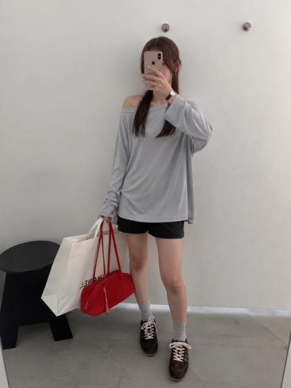 Two-Way Off-Shoulder Slub Top (2 colours)